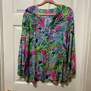 Lilly Pulitzer Tunic Top Ladies Sz L EEEUC